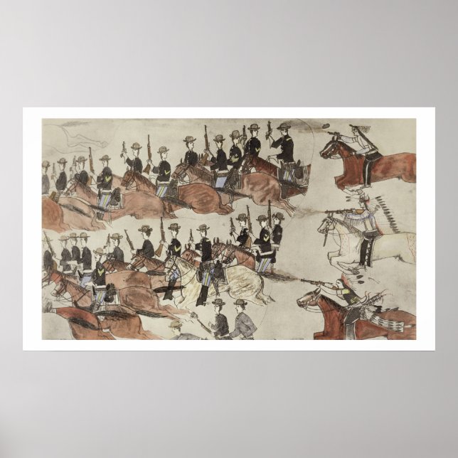 Major Marcus Reno's retreat before the Indian coun Poster (Front)