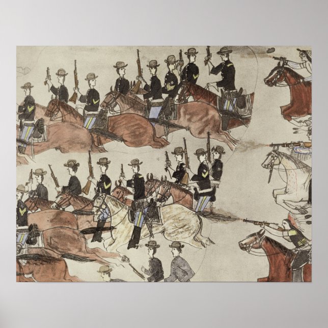 Major Marcus Reno's retreat before the Indian coun Poster (Front)