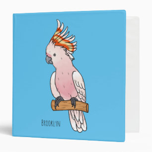 Major mitchell cockatoo bird cartoon illustration  3 ring binder