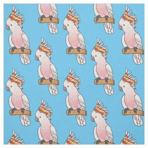 Major mitchell cockatoo bird cartoon illustration  fabric