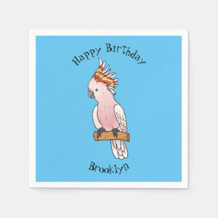 Major mitchell cockatoo bird cartoon illustration napkins