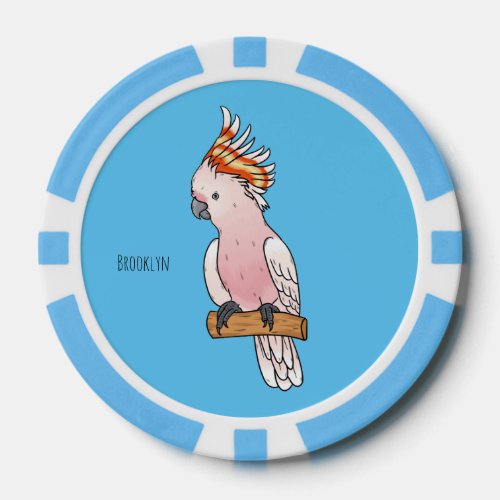 Major mitchell cockatoo bird cartoon illustration poker chips