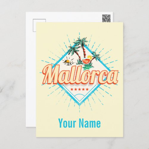 Majorca Balearic Island Retro Parrot Vintage Holiday Postcard