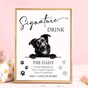 Majorca Shepherd Dog Wedding Signature Drink Sign