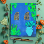 Majorelle Gardens Blue La Jardin Postcard<br><div class="desc">Pretty blue walls and bright colorful plants,  hand drawn by me for you! Take a look at my shop for more!</div>