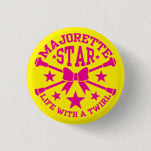 Majorette Badge Pinback Button