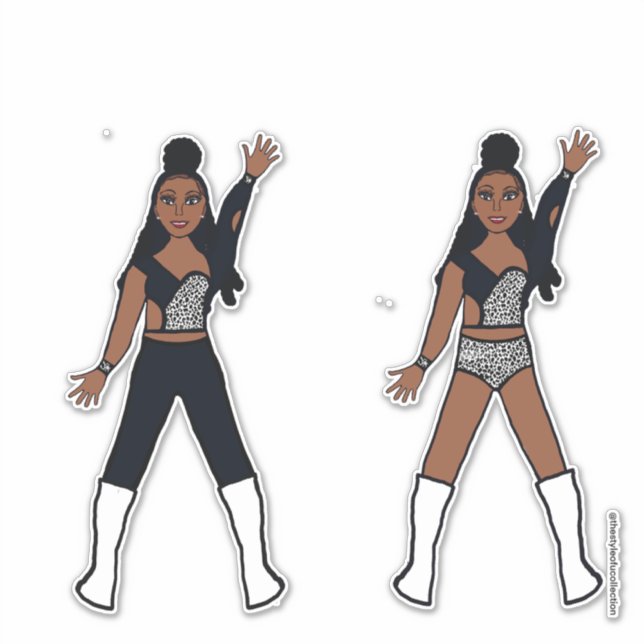 Majorette Dancer Black Leopard Sticker (Front)