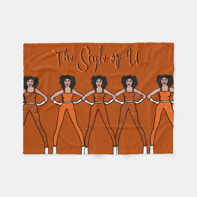 Majorette/ Dancer Fleece Blanket Burnt  Orange (Front (Horizontal))