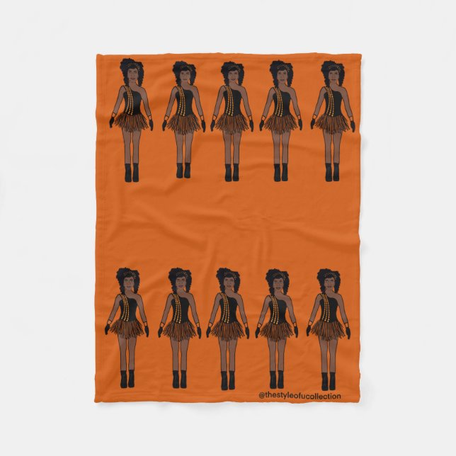 Majorette/ Dancer Fleece Blanket Orange (Front)