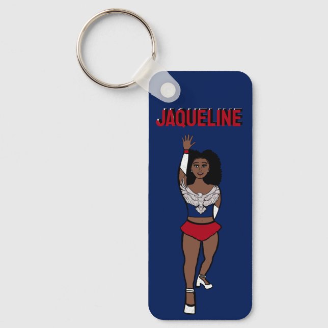 Majorette/ Dancer Keychain Blue Silver Eagle A (Front)