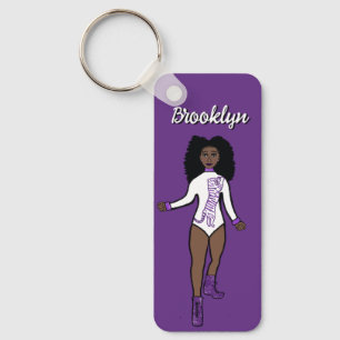 Majorette/ Dancer Keychain Purple Tiger A