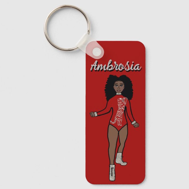Majorette/ Dancer Keychain Red Silver  Tiger A (Front)