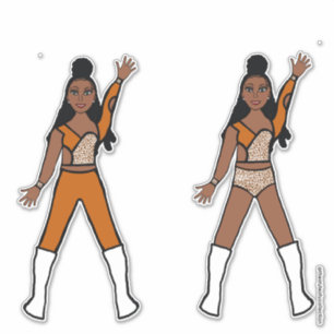 Majorette Dancer Orange Leopard Sticker