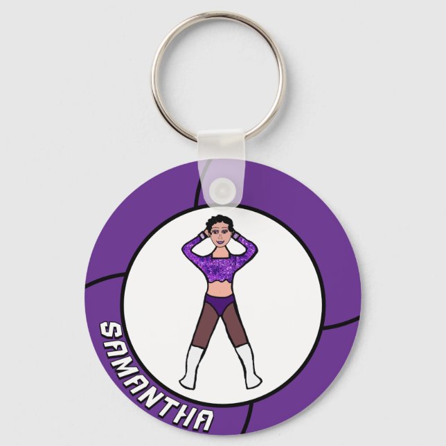Majorette/ Dancer  Purple & Black #2 Keychain (Front)
