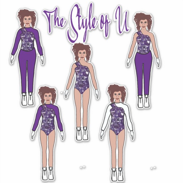 Majorette / Dancer Quick Change Stickers (Violet) (Front)