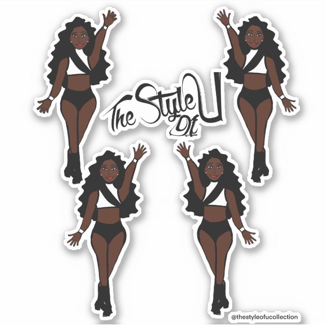 Majorette / Dancer Stickers Black & White A (Front)
