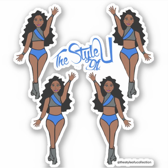 Majorette / Dancer Stickers Blue & Gray (Front)