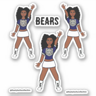 Majorette / Dancer Stickers Blue Silver Bear A