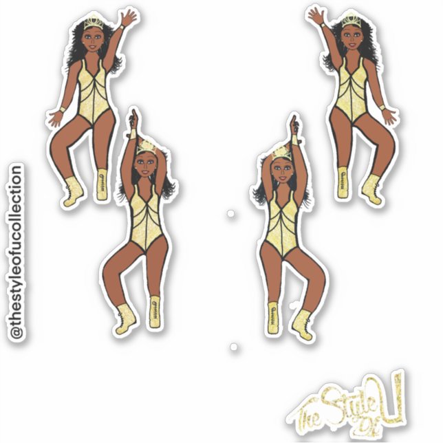 Majorette / Dancer Stickers Gold Crown # 1 (Front)