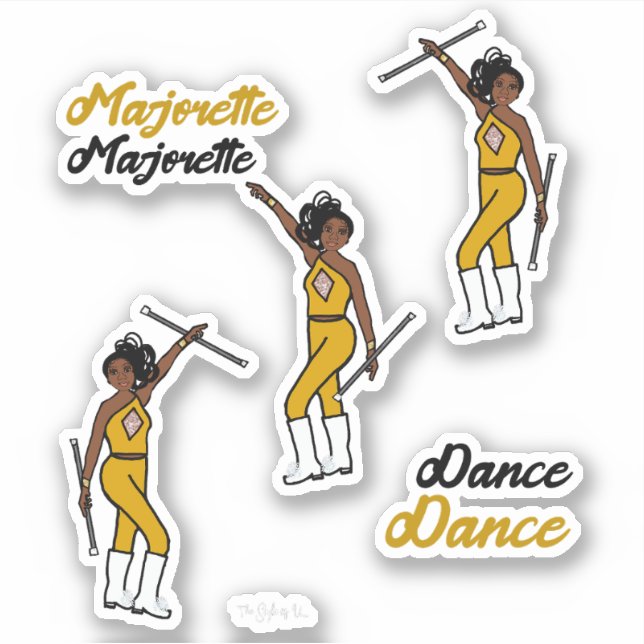 Majorette / Dancer Stickers Gold Diamond 3 (Front)