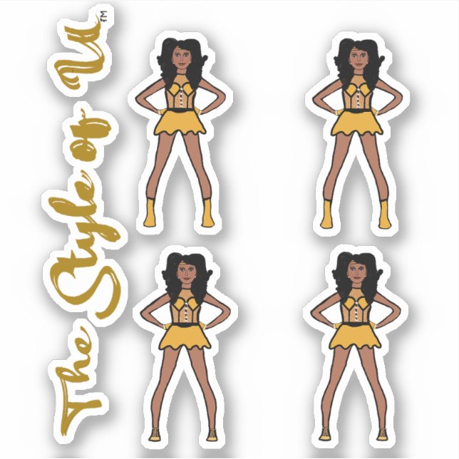 Majorette / Dancer Stickers Golden Pine (Front)