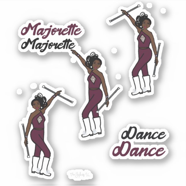 Majorette / Dancer Stickers Mahogany  (Front)