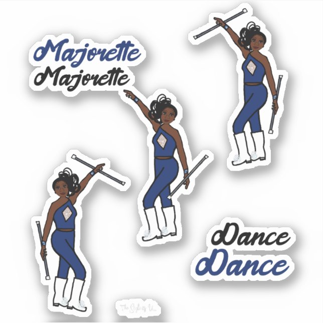 Majorette / Dancer Stickers Navy Diamond (Front)