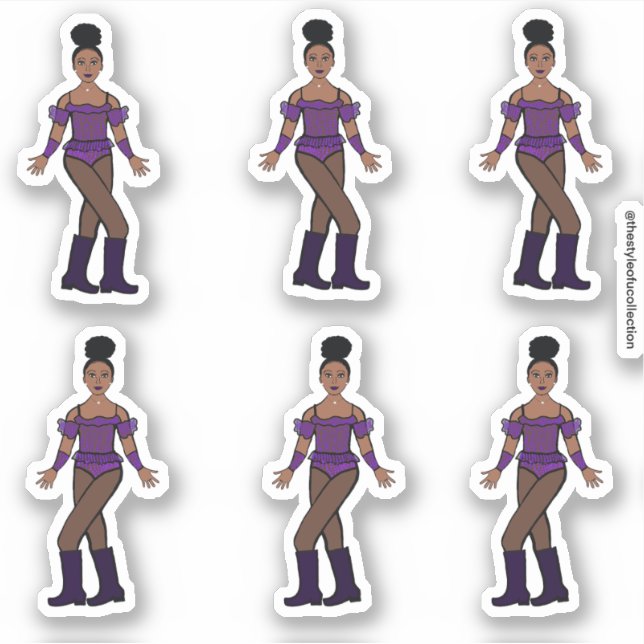 Majorette/Dancer Stickers Purple Stones (Front)