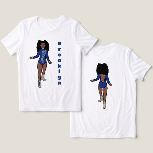 Majorette/ Dancer Tee Blue Silver Tiger A (Design Front & Back)