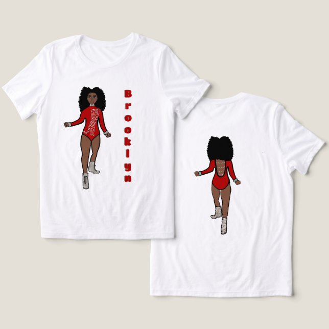 Majorette/ Dancer Tee Red Silver Tiger A (Design Front & Back)