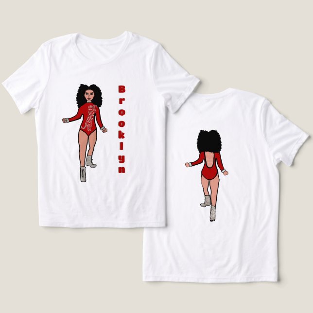 Majorette/ Dancer Tee Red Silver Tiger B (Design Front & Back)