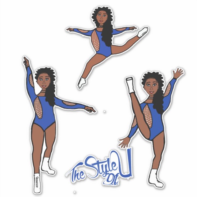 Majorette / Dancer Tri Pose Blue Sticker (Front)
