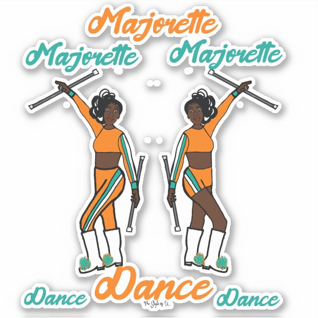 Majorette Stickers (Aqua Orange)  (Front)
