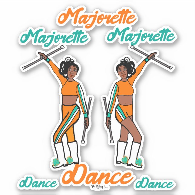 Majorette Stickers (Aqua Orange 2) (Front)