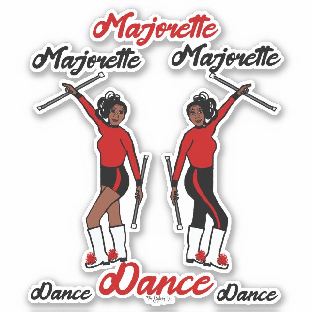 Majorette Stickers (Black Red 2 ) (Front)