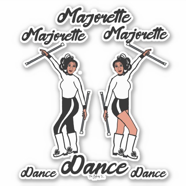 Majorette Stickers (Black White) (Front)