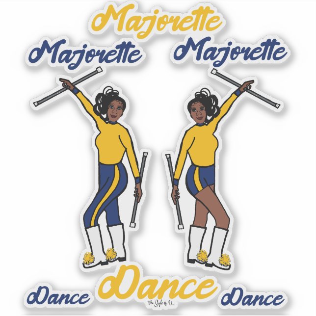 Majorette Stickers (Navy Gold) C (Front)