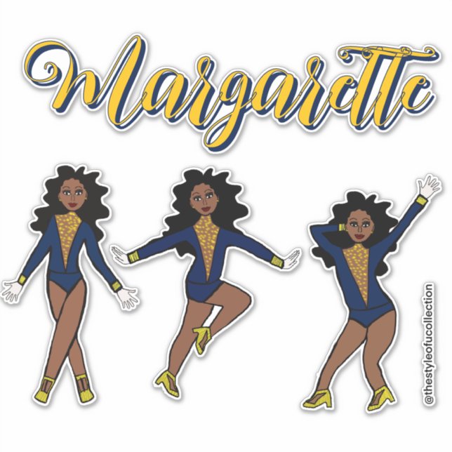 Majorette Tri- Pose Blue/Yellow Diamond #1 Sticker (Front)