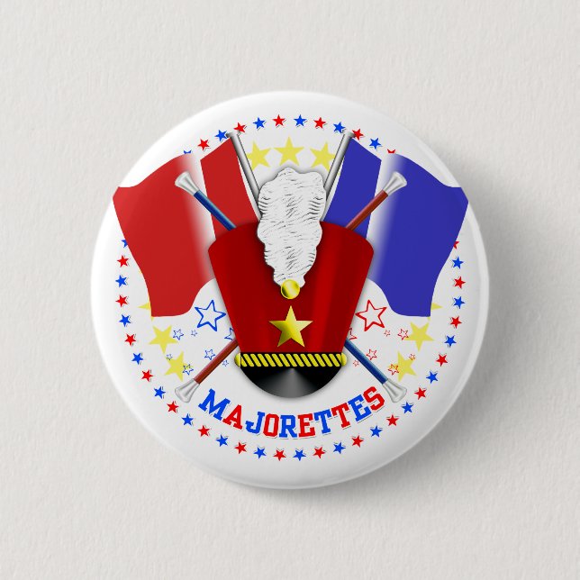 Majorettes Badge Pinback Button (Front)