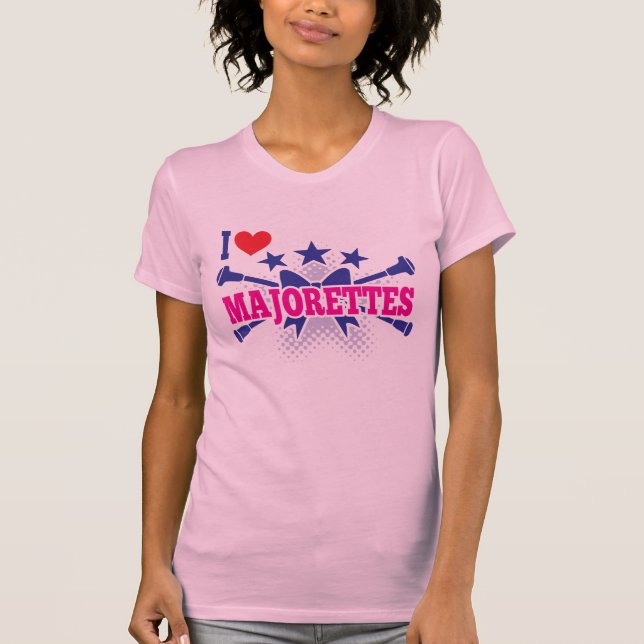 Majorettes, I Love Majorettes, Crossed Batons T-Shirt (Front)