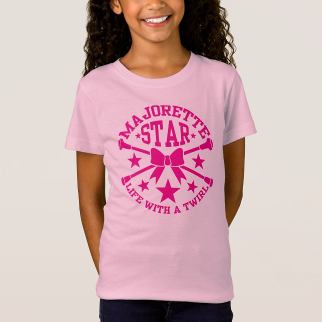 Majorettes, Majorette Star, Crossed Batons T-Shirt (Front)