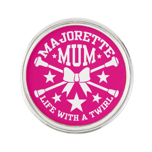 Majorettes, Pink, Majorette Mom Pin (Front)