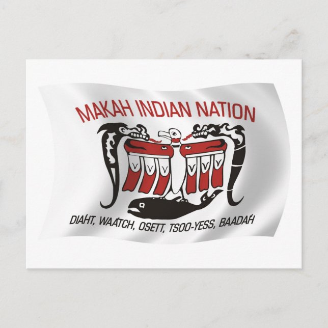 Makah Tribe Flag Postcard (Front)