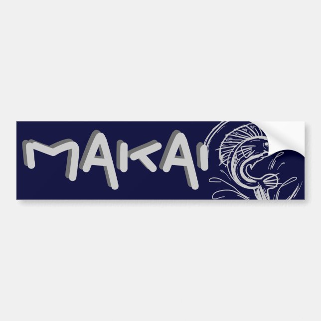 Makai toward the ocean hawaii bumpersticker bumper sticker (Front)