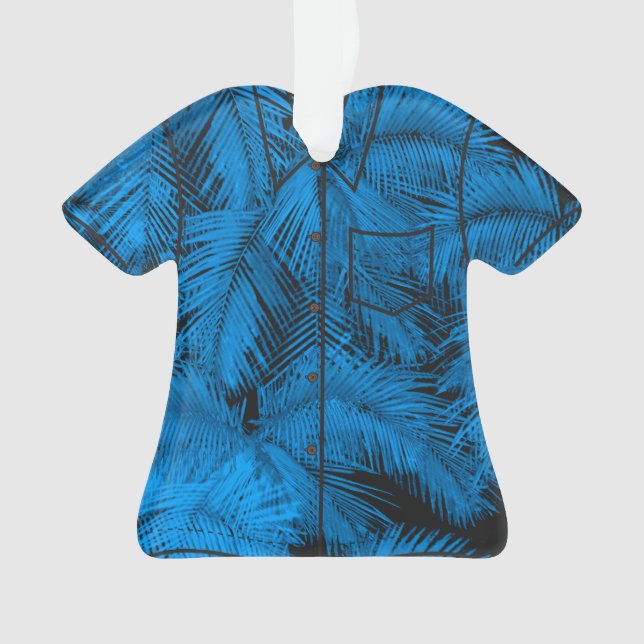Makana Palms Hawaiian Tropical Leaves Aloha Shirt Ornament (Front)