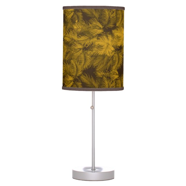 Makana Palms Hawaiian Tropical Print Table Lamp (Front)