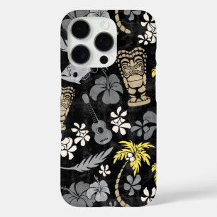 Makapuu Beach Hawaiian Batik Black Gray iPhone 16 Pro Case