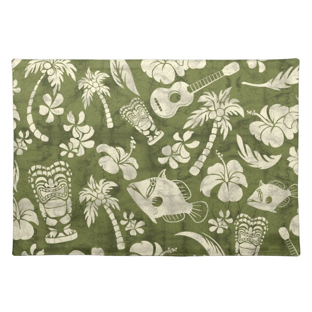 Makapuu Beach Hawaiian Batik Dinner Placemats (Front)
