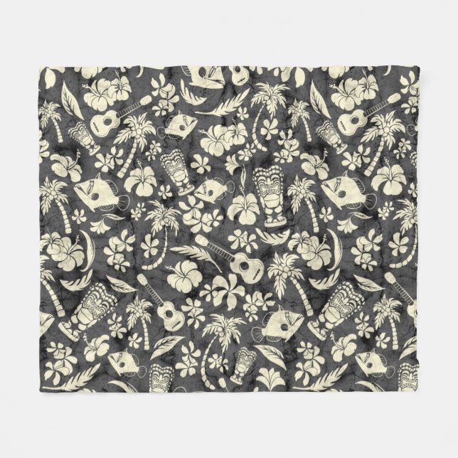 Makapuu Beach Hawaiian Batik Fleece Blanket (Front (Horizontal))