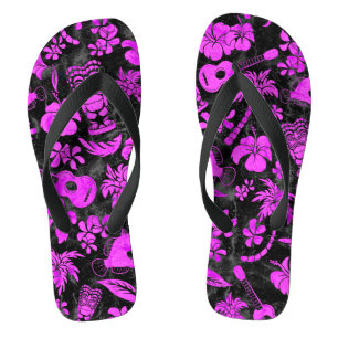 Makapuu Beach Hawaiian Batik - Fuchsia Flip Flops